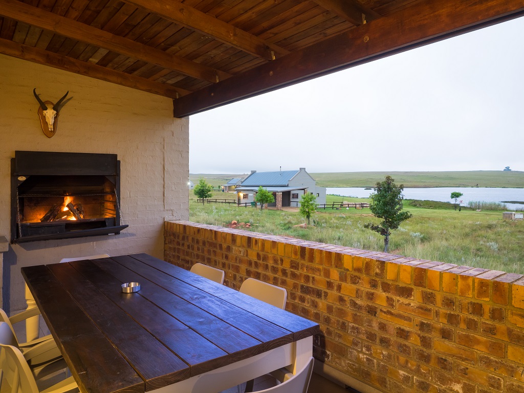 Built in braai area on patio and dining area